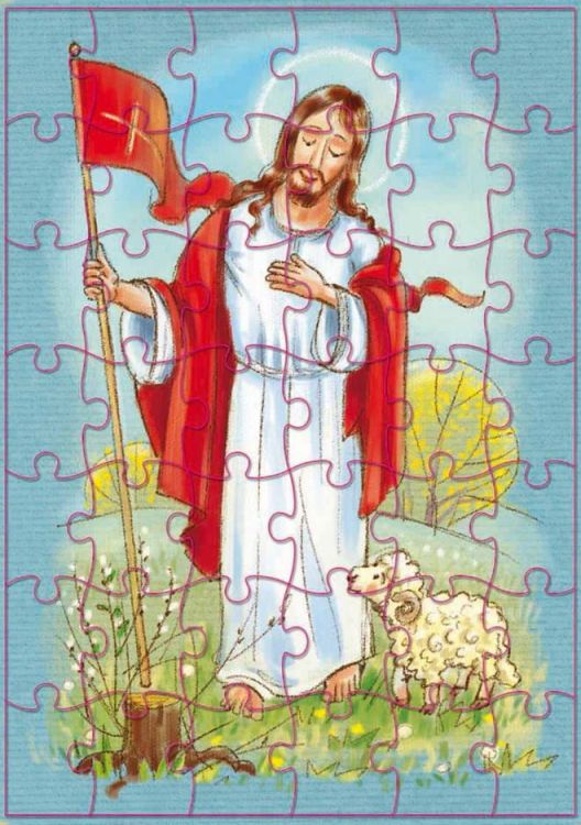 SKLEP CHRZEŚCIJAŃSKI: Religijne Puzzle dla dzieci - Zmartwychwstanie 13 x 20 NAJWIĘCEJ UPOMINKÓW RELIGIJNYCH - pomysły na nagrody dla dzieci za nabożeństwa majowe, czerwcowe e-religijne.pl