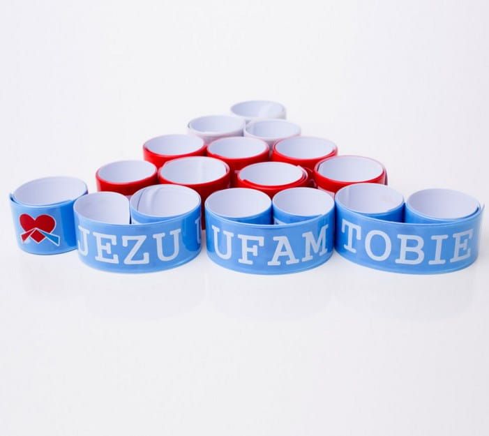 GADŻETY RELIGIJNE - UPOMINKI - NAGRODY: Odblaskowa opaska religijna JEZU UFAM TOBIE  BC33-3 DEWOCJONALIA - SKLEP Chrześcijański e-religijne.pl