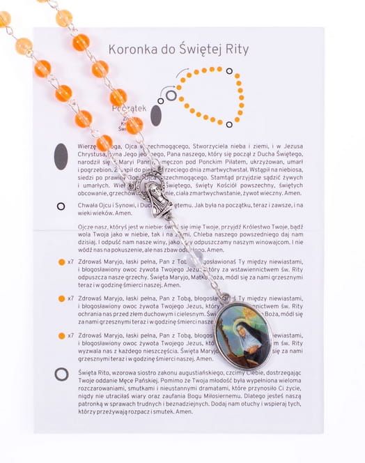 Koronka do św. Rity - różaniec z modlitwą modlitewniki, koronki, różańce sklep